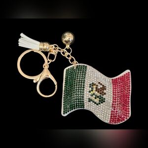 Mexican Flag Rhinestone Bag Charm / Keychain – Spar